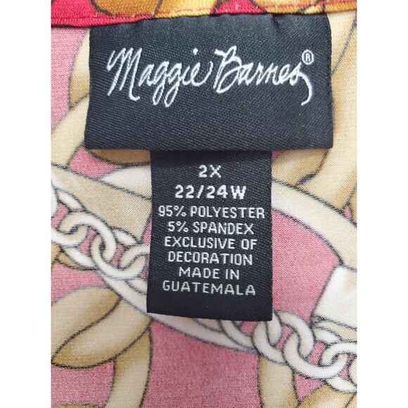 Maggie Barnes Red Chain Print Stretchy Button-Up Jacket with Tank Top Size 2X - Picture 8 of 10